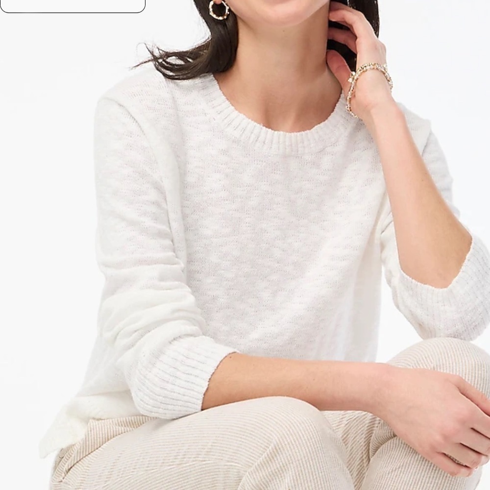 J crew white Crewneck beach sweater